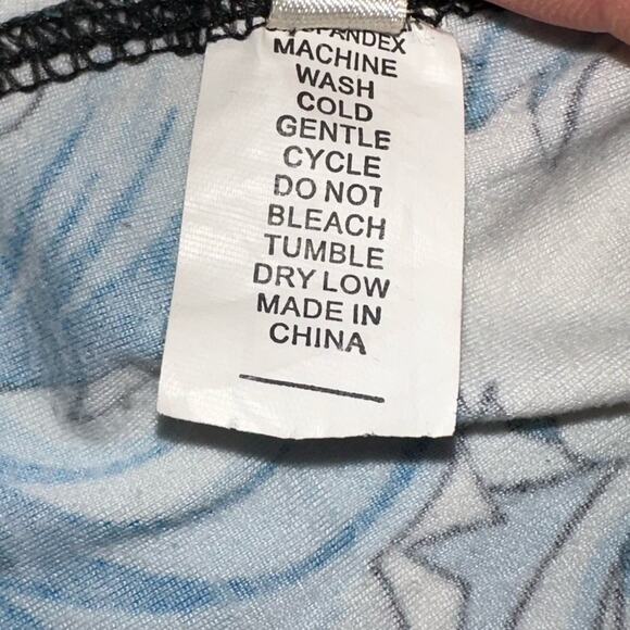 J&K Leggings High-Rise Stretch Pull On Buttery Smooth Womens XS Blue White - Picture 7 of 9